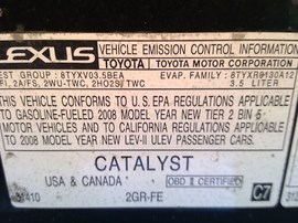 2008 LEXUS ES350, BLACK, 3.5L,  AT.  Z25204